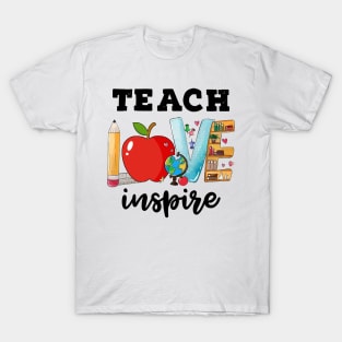 Teacher  Teach Love Inspire Personalized Gift T-Shirt